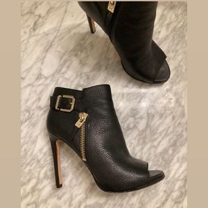 Marciano Black Leather Stiletto Heels